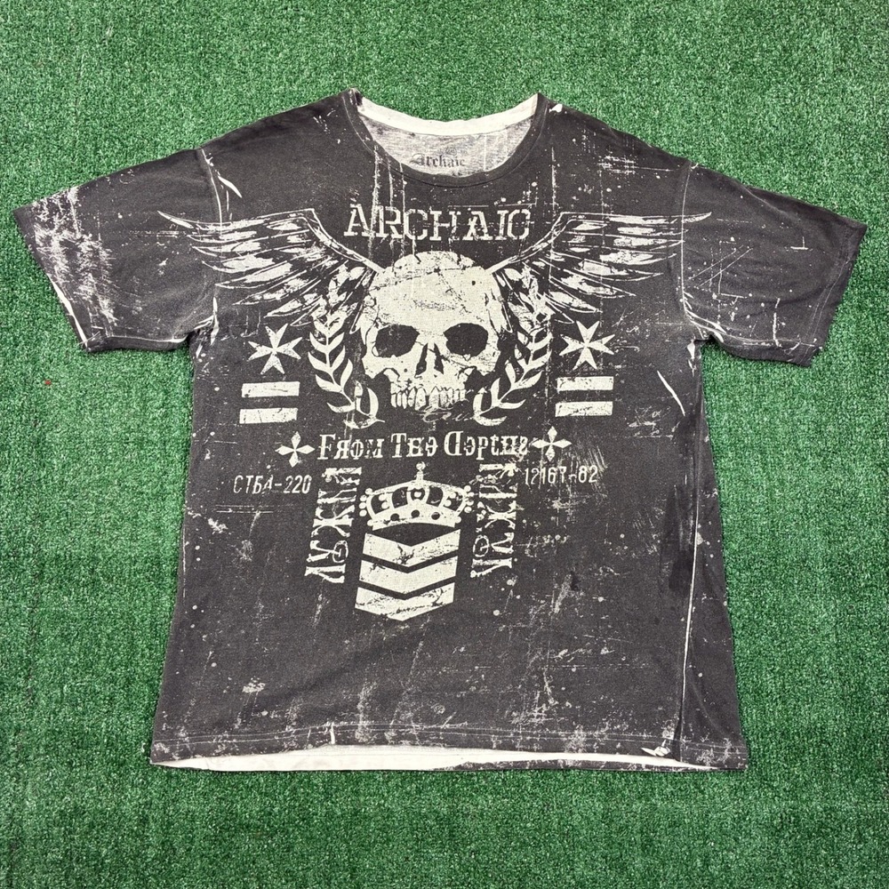 Y2K 2000's Archaic Skull Grunge Graphic T-shirt